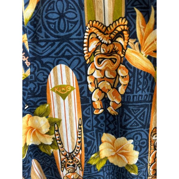 Styled by RJC Men's Vintage Hawaiian Surfboard Tiki Floral Shirt Size L - Picture 6 of 9